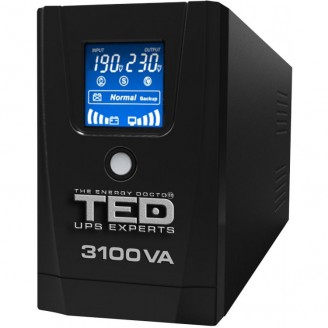 UPS TED Line Interactive 3100VA/1800W, display LCD, 3x Schuko