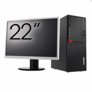 Pachet Refurbished Calculator LENOVO M710T Tower, Intel Core i3-6100 3.70GHz, 8GB DDR4, 256GB SSD, DVD-ROM + Monitor 22 Inch + Windows 10 Pro