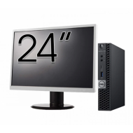 Pachet Calculator Refurbished DELL OptiPlex 7060 Mini PC, Intel Core i5-8500T 2.10 - 3.50GHz, 16GB DDR4, 512GB SSD + Monitor 24 Inch + Windows 10 Home